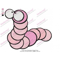 Funny Worm Embroidery Design 02